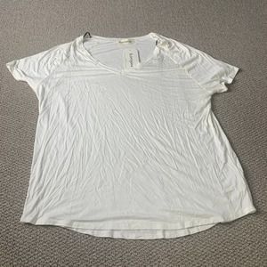 B. Original‎ Womens T Shirt Size Large Off White Short Sleeves V-Neck NWT